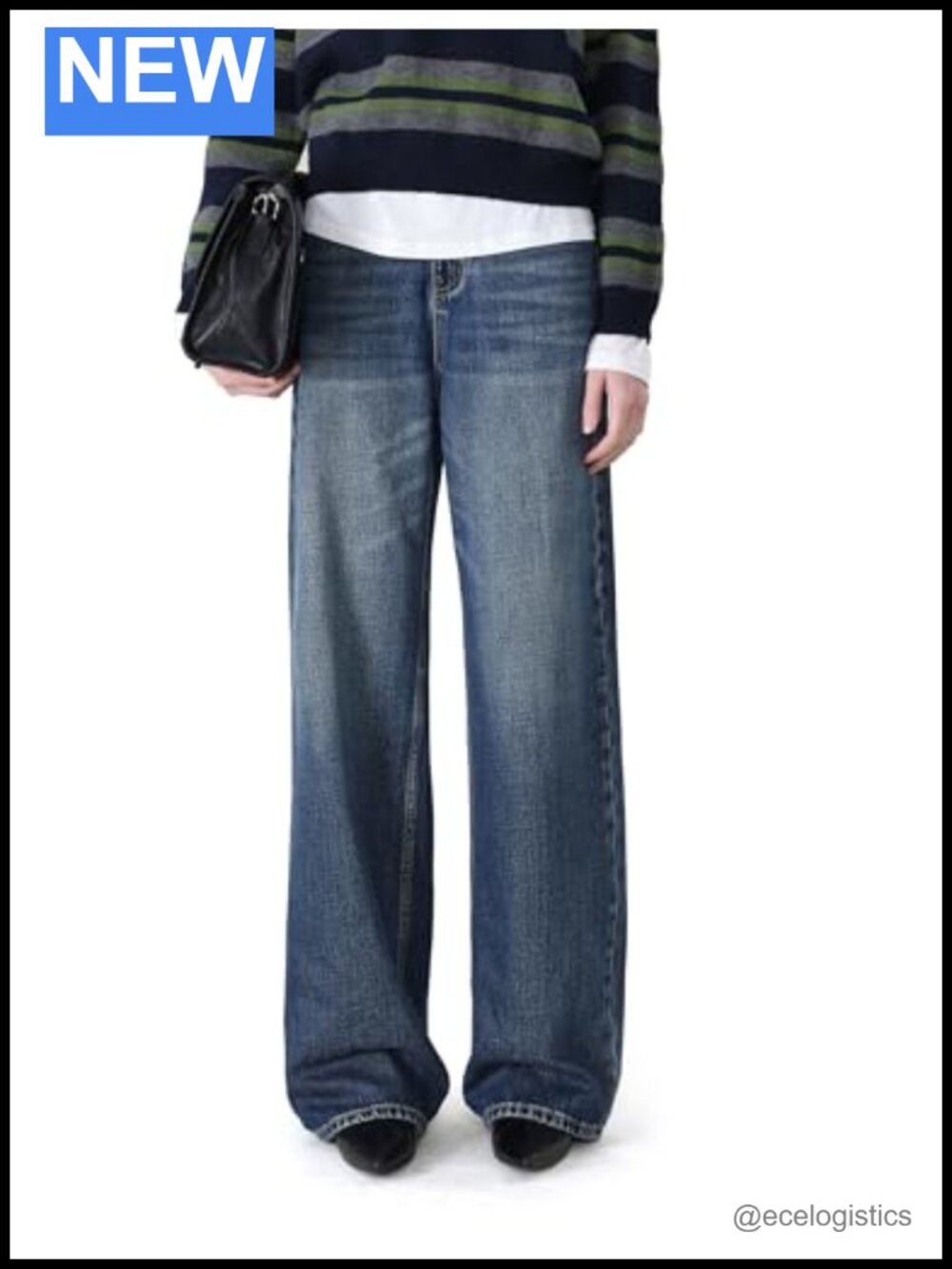 Tall Women's Wide Leg Baggy Jeans 34" Inseam High Rise Cotton Lyocell